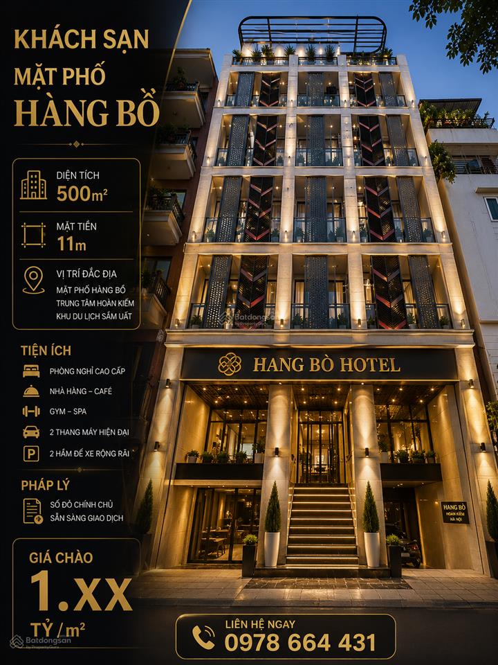 Phố cổ hàng bồ hoàn kiếm  dt 500m2 mặt tiền 11m  siêu phẩm đầu tư xây khách sạn