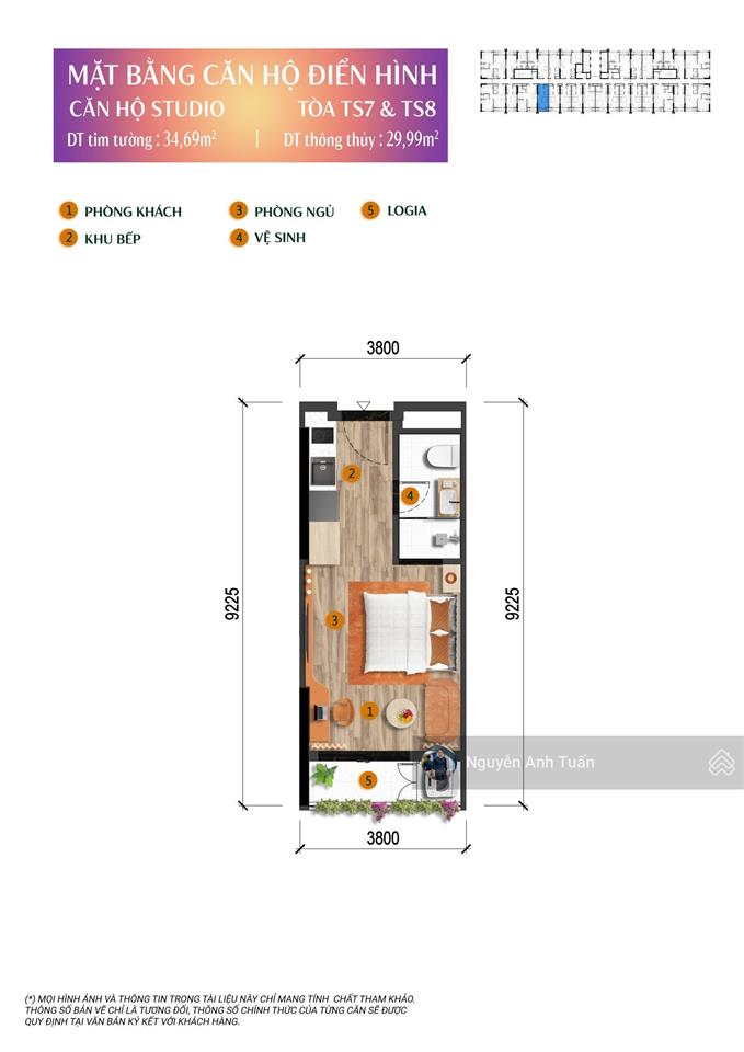 Bán căn studio tầng cao view trực diện biển và pháo hoa, căn hoa hậu đẹp nhất dự án, 30m2 3.4tỷ