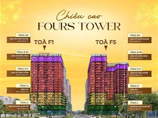 Bán căn hộ sân vườn 3pn, dt 123m2 tại fours tower, minh mạng, ngũ hành sơn, đà nẵng, giá 4,6 tỷ/căn