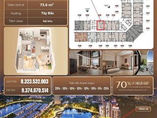 Căn 2pn tầng cao giá tốt nhất  view nội khu iconia lakeside  54 tố hữu