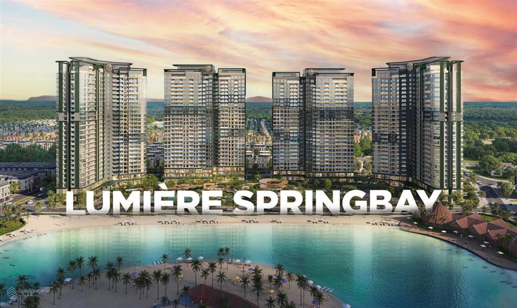 Duplex 200m²  dinh thự trên không tại lumiere spring bay, hướng đn view hồ, kính cong chạm sàn.