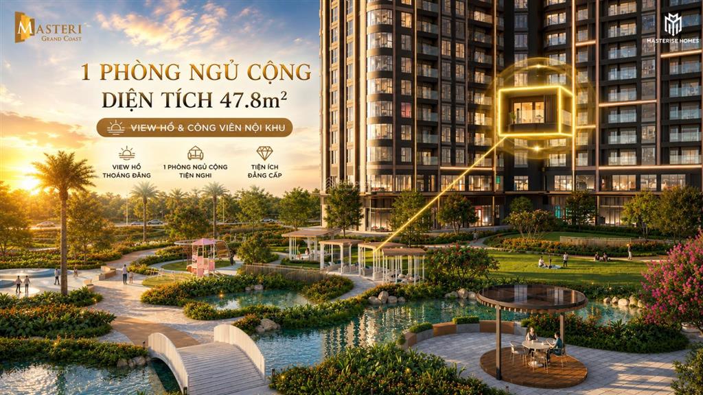 Bán căn 1pn + masteri grand coast, phù hợp vợ chồng trẻ. view hồ tạo sóng tại ocean park2, giá 3 tỷ