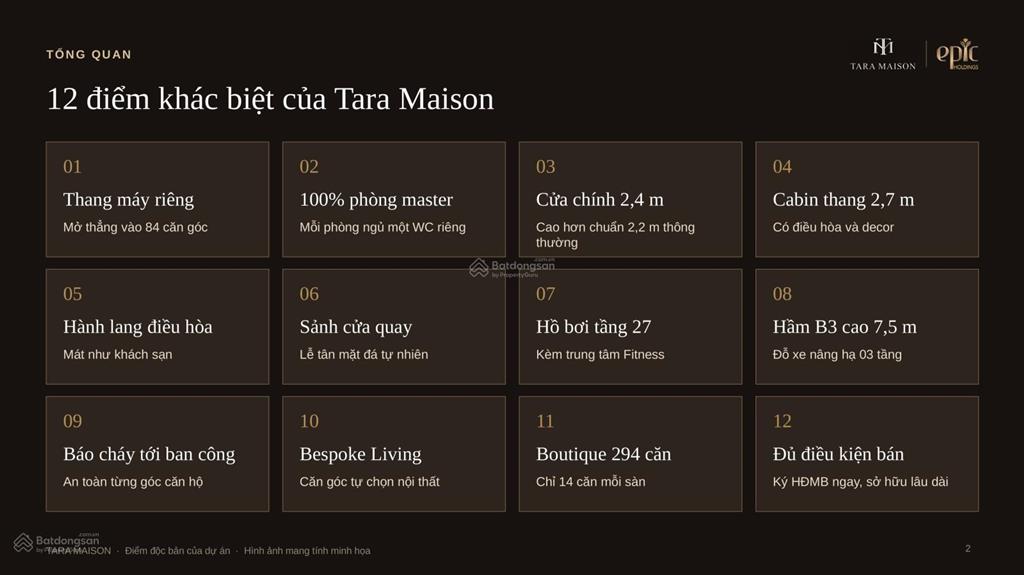 Mở bán căn 4pn dự án tara maison  sở hữu thang máy riêng, 2 slot ô tô