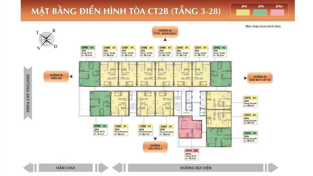 Bán cc đẹp xuất sắc tại marquee homes, giá thỏa thuận, 68m2, 2pn, 2wc