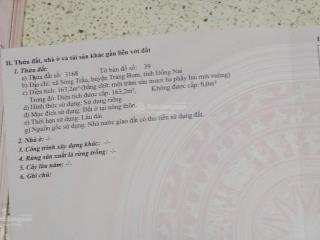 Bán đất 163,2m2 tại xã sông trầu, trảng bom, đồng nai, giá ưu đãi 1,5 tỷ