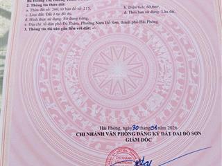 Bán đất đẹp tại minh tiến, đồ sơn, 1,45 tỷ, 60m2, mặt tiền 4m