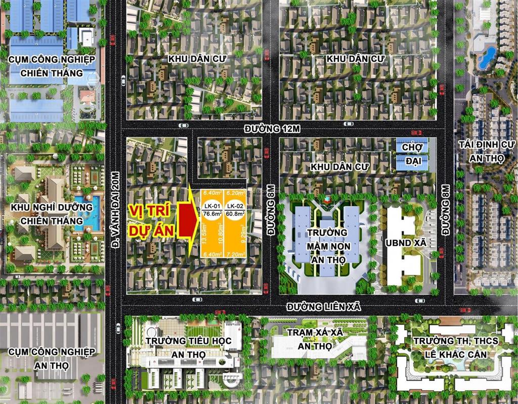 Bán đất đẹp tại an thọ, 690 triệu, 76m2
