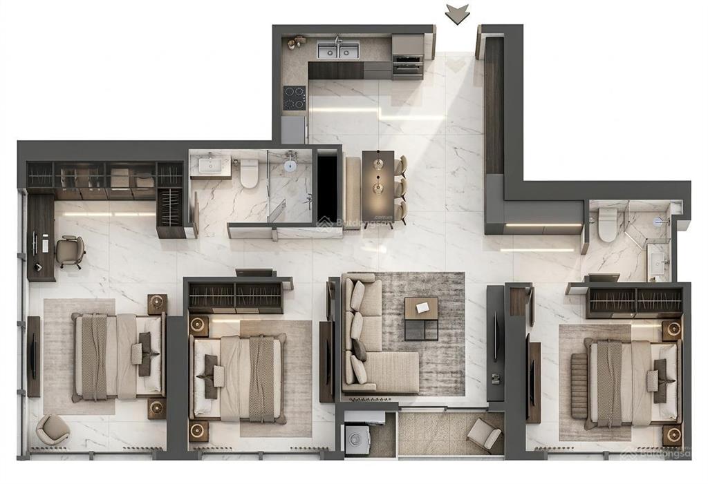 Căn 3pn view thoáng, cửa đông nam giá tốt nhất tại sun feliza suites chỉ 13,7 tỷ vnd, 100m2