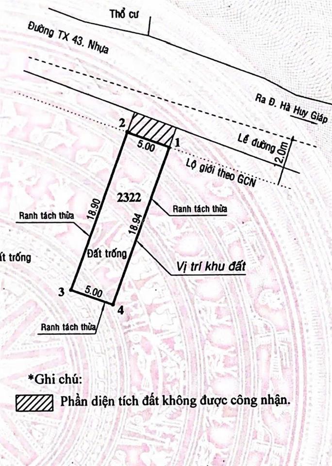 Bán đất mặt tiền thanh xuân 43 q12 cách hà huy giáp 300m full tc
