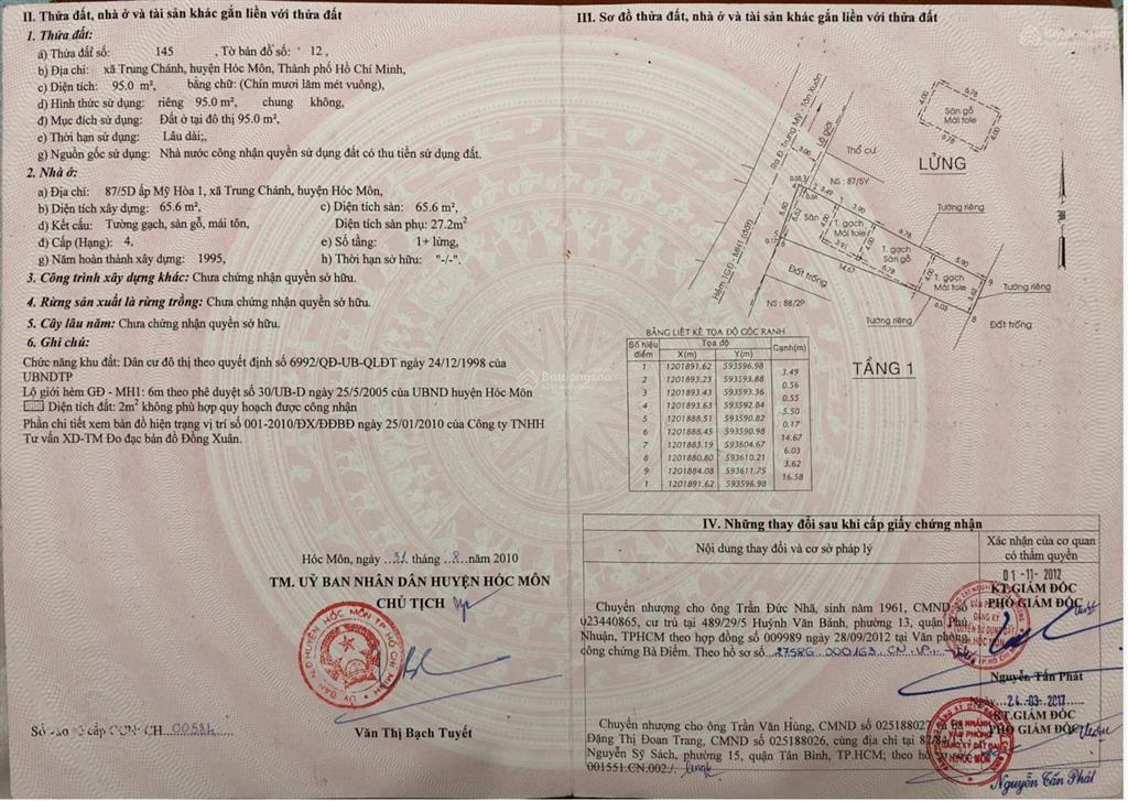 Bán nhà shr xã trung chánh (cũ), hóc môn  95m2  bán gấp giá tốt 4 tỷ thương lượng