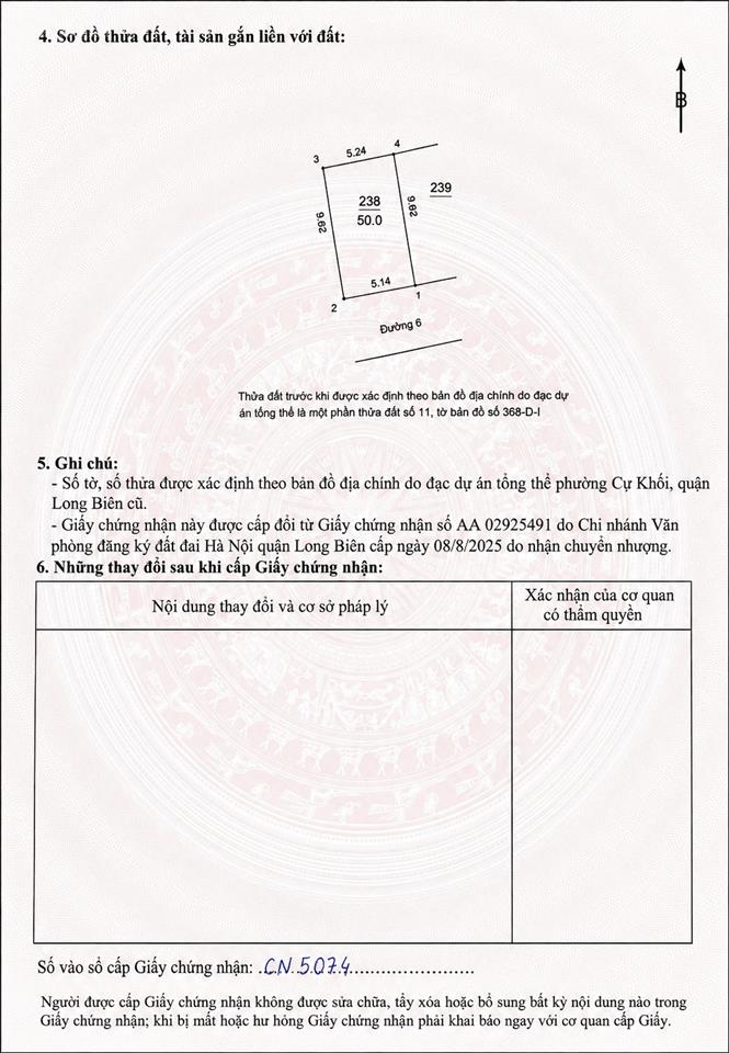 Bán gấp thửa đất phân lô long biên 50m2 mt 5.2m chỉ hơn 9 tỷ vỉa hè ô tô tránh kinh doanh sổ vuông