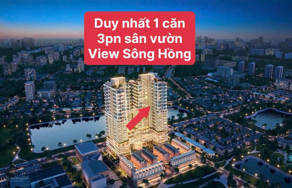 Căn ngoại giao góc 3pn 103m2 sân vườn 2 mặt thoáng view sông hồng siêu đẹp