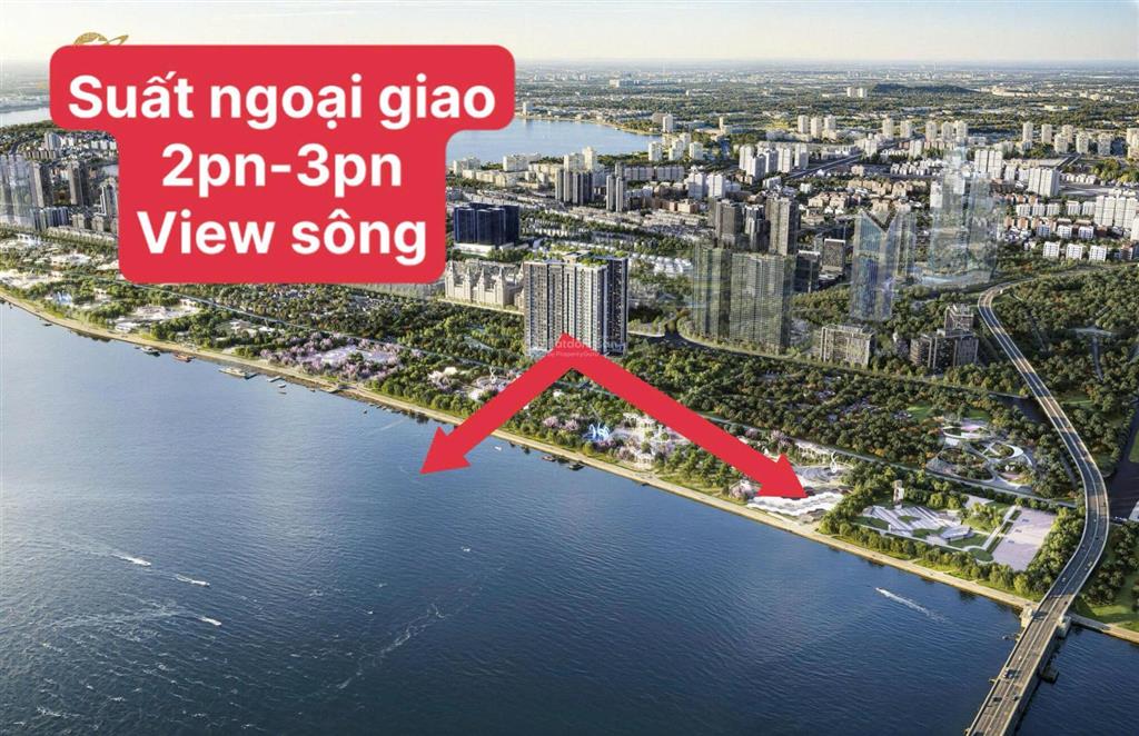 Suất ngoại giao 3pn 104m2 view sông hồng + cv phú thượng giá cực tốt, tòa sunshine river park
