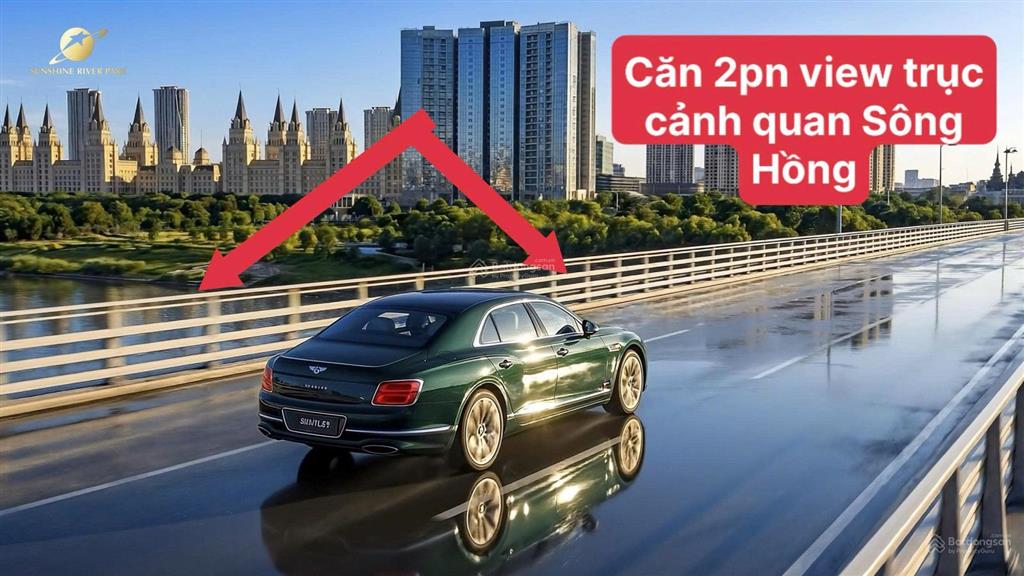 Suất ngoại giao 2pn 78m2 tầng trung view sông hồng + cv phú thượng giá tốt, tòa sunshine river park