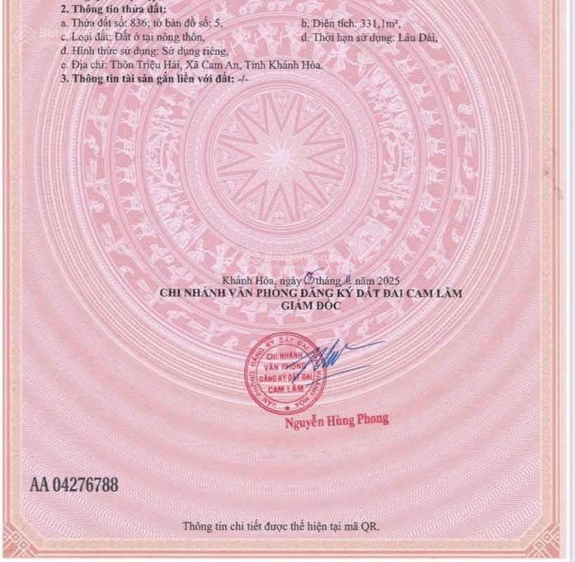 Đất thôn triệu hải, cam an bắc, full thổ cư