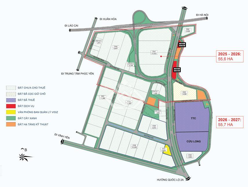 Hàng hiếm lô 2000m2 tại kcn phúc yên sát sân bay nội bài