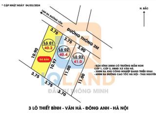 Chính chủ cần tiền gửi bán gấp mảnh đất đẹp thôn thiết bình vân hà. giá chỉ 3,09 tỷ có thương lượng