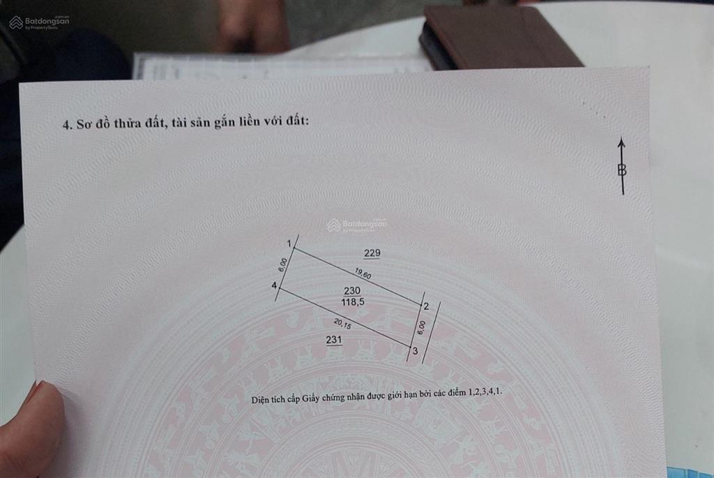 Chính chủ gửi bán mảnh đất 119m thôn mạch tràng, cổ loa, đông anh hà nội. giá 48 triệu/m.