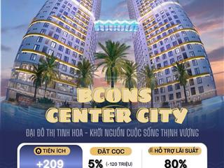 Thanh toán chỉ 5% ngưng đến 7/2026 | bcons center city căn 2pn 2wc
