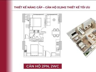 Bán căn hộ fresia riverside, 1,9 tỷ, 57,41m2, 2pn, 2wc, pháp lý đầy đủ