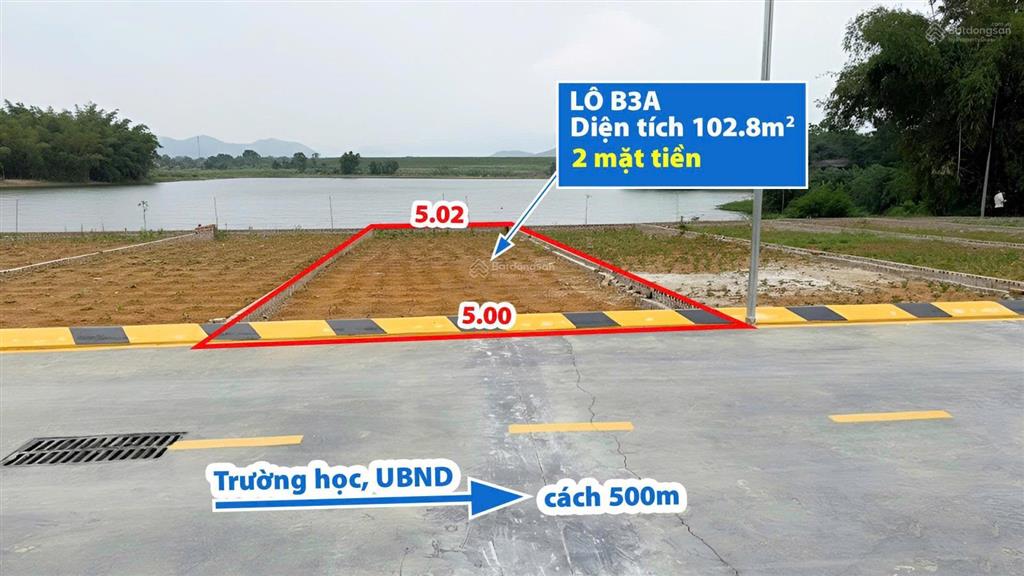 Còn duy nhất 1 lô view hồ 102,8m2 giá chỉ 18tr/m2 cách hồ đồng mô 500m, gần trường lục quân sơn tây