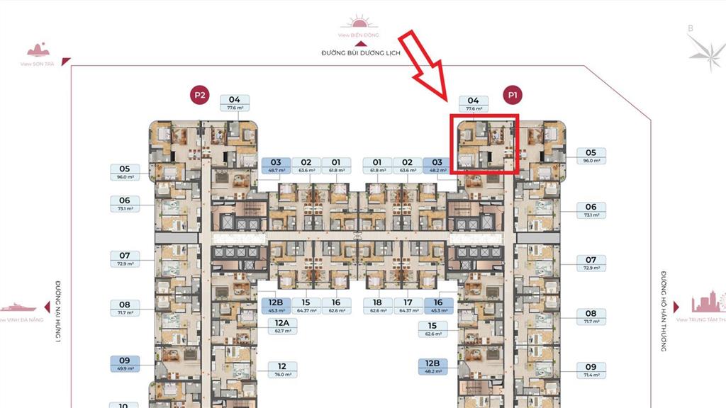 Cực hiếm  cần bán căn góc 2pn 77,6m², tầng 09 peninsula đà nẵng, view biển mỹ khê  gốc cđt