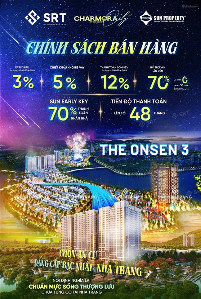 Căn 1pn+ mặt ngoài view sông tòa onsen 3 giá chỉ hơn 3 tỷ, charmora city nha trang by sun group