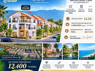 Căn nhà phố liền kề 3 tầng, mặt tiền 7.5m giá tốt charmora city nha trang  sun group