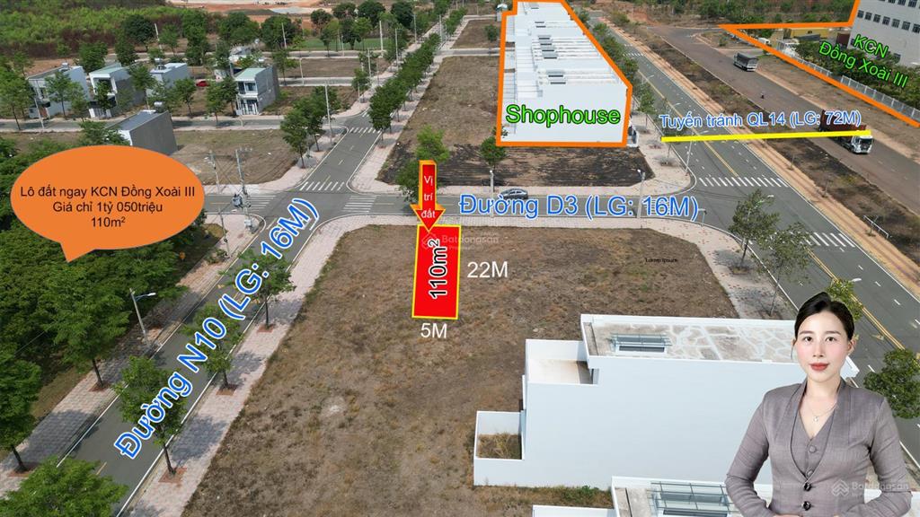 Chỉ 1 tỷ 050 triệu sở hữu ngay lô đất sát kcn đồng xoài iii & công viên the angel 1,8ha