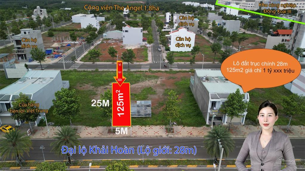 Chỉ hơn 1 tỷ sở hữu đất mặt tiền đại lộ khải hoàn 28m kinh doanh gì cũng đẹp!