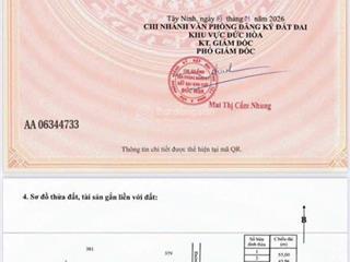 Bán đất 2992m2 tại xã tân mỹ, huyện đức hoà, long an, 3tỷ7 vnd, mặt tiền 5.5m, lên thổ được