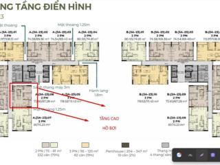 Chuyển nhượng gấp 2pn 72m view hồ bơi, tầng cao | 5,6 tỷ