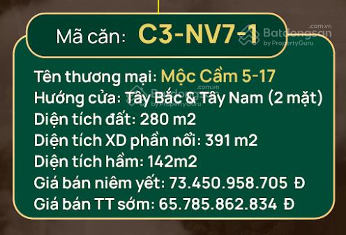 Không có căn thứ hai tại an lạc green symphony | phân khu mộc cầm 517 | 280m2 | 1 hầm + 4 tầng nổi