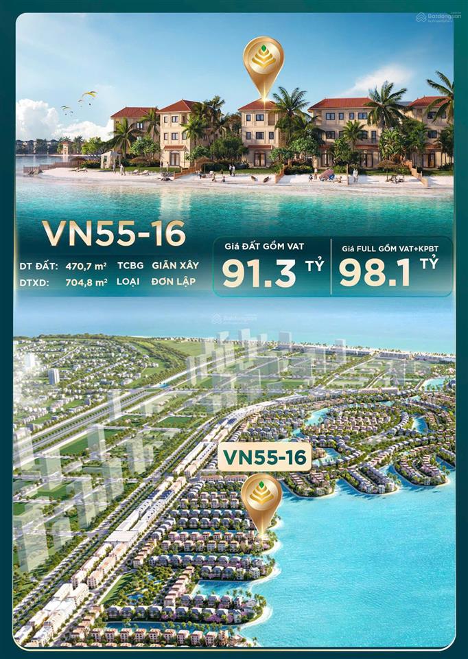 Bán vinhomes vn5516 giá 91 tỷ, vị trí có tầm nhìn siêu đẹp, sở hữu lâu dài, giá đợt đầu