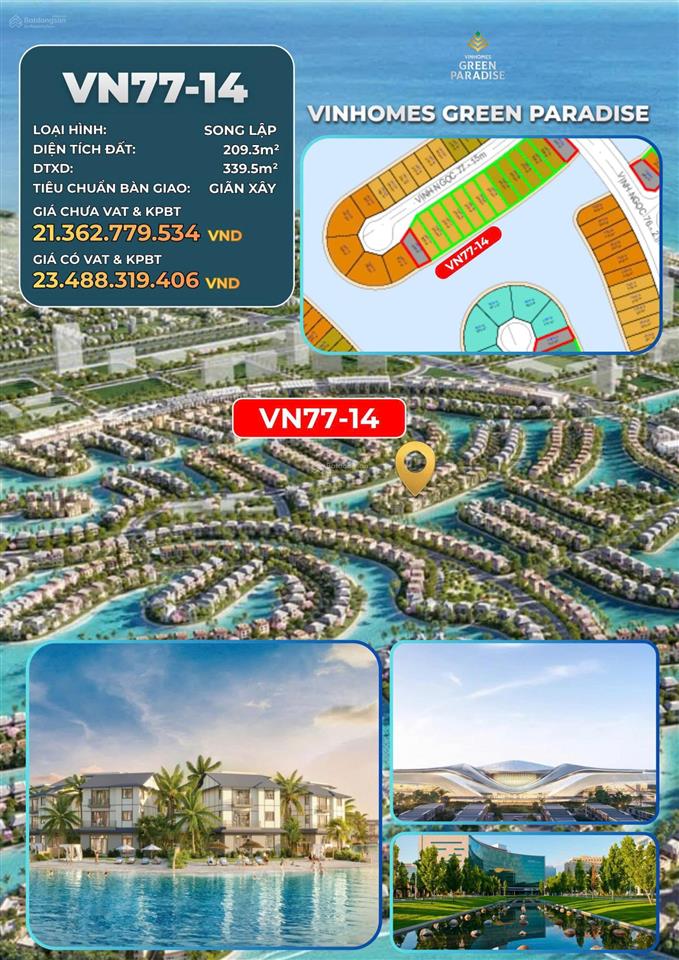 Song lập biển sau nhà vn7714 dt 209.3m2 21,362 tỷ, biển sau nhà siêu rộng giá gốc cho nhà đầu tư