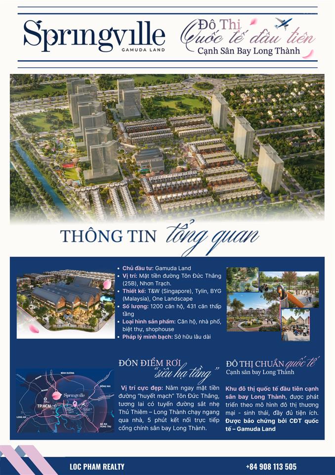 Căn hộ spring ville nhơn trạch cơ hội an cư & đầu tư đón sóng sân bay long thành