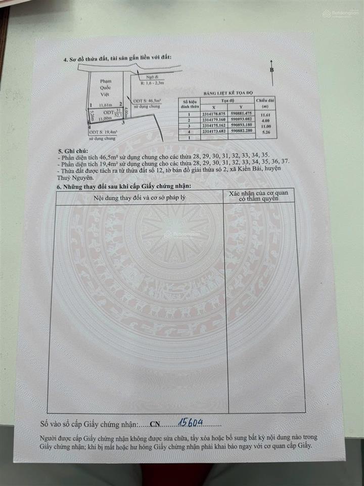 Thanh khoản nhanh lô đất phường thiên hương