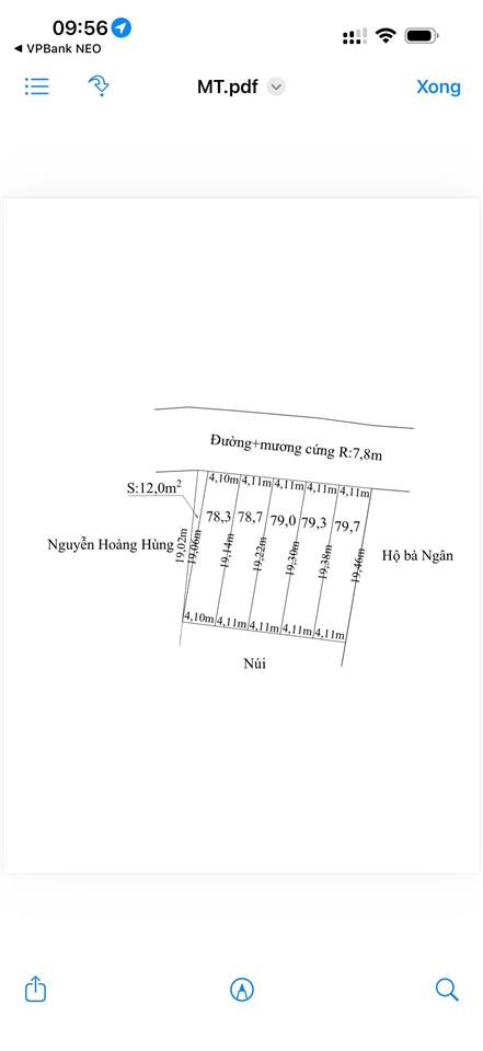 Đất mặt đường nhựa 8m tại phường bạch đằng ( thuỷ nguyên )  745 triệu/lô