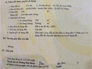 Bán đất nền kdc hoàng hải, hóc môn  sổ riêng  mặt tiền quy hoạch 40m