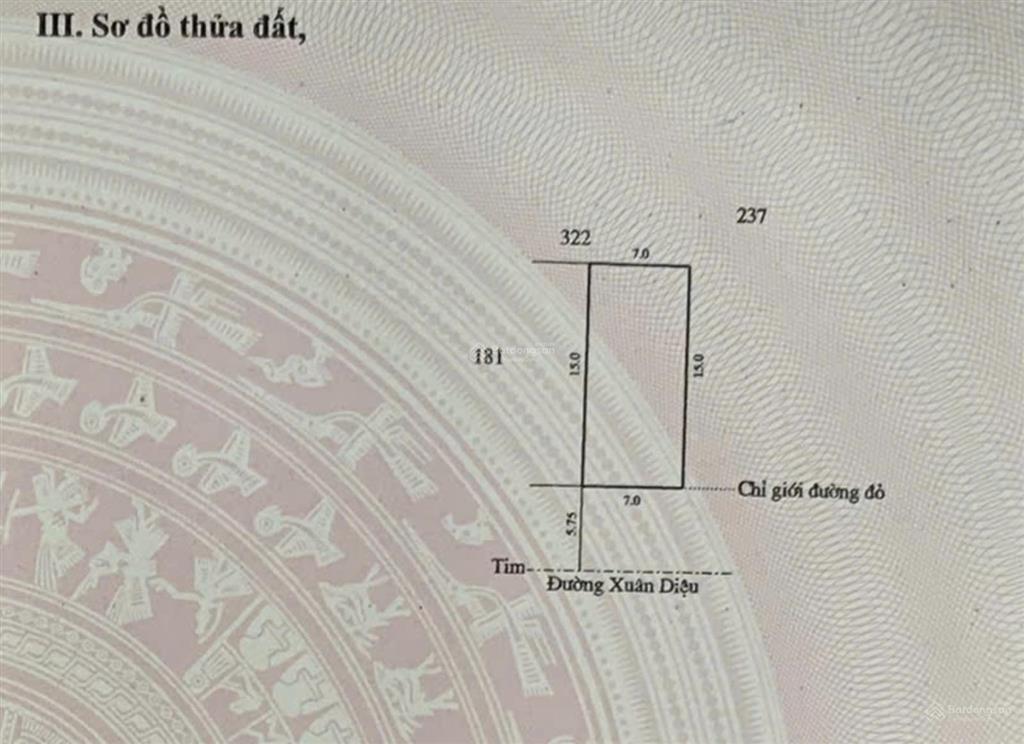 Bán gấp nhà mặt phố mặt tiền xuân diệu, 6,5 tỷ, 105m2, pháp lý đầy đủ