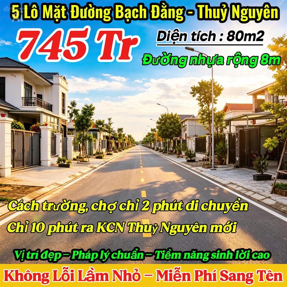 F0 mặt đường nhựa, phường bạch đằng ,thuỷ nguyên. chỉ từ 745triệu