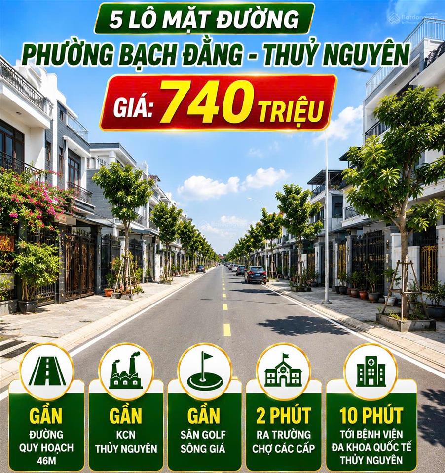F0 mặt đường nhựa  phường bạch đằng ( xã minh tân cũ )  thuỷ nguyên. chỉ từ 740 triệu.