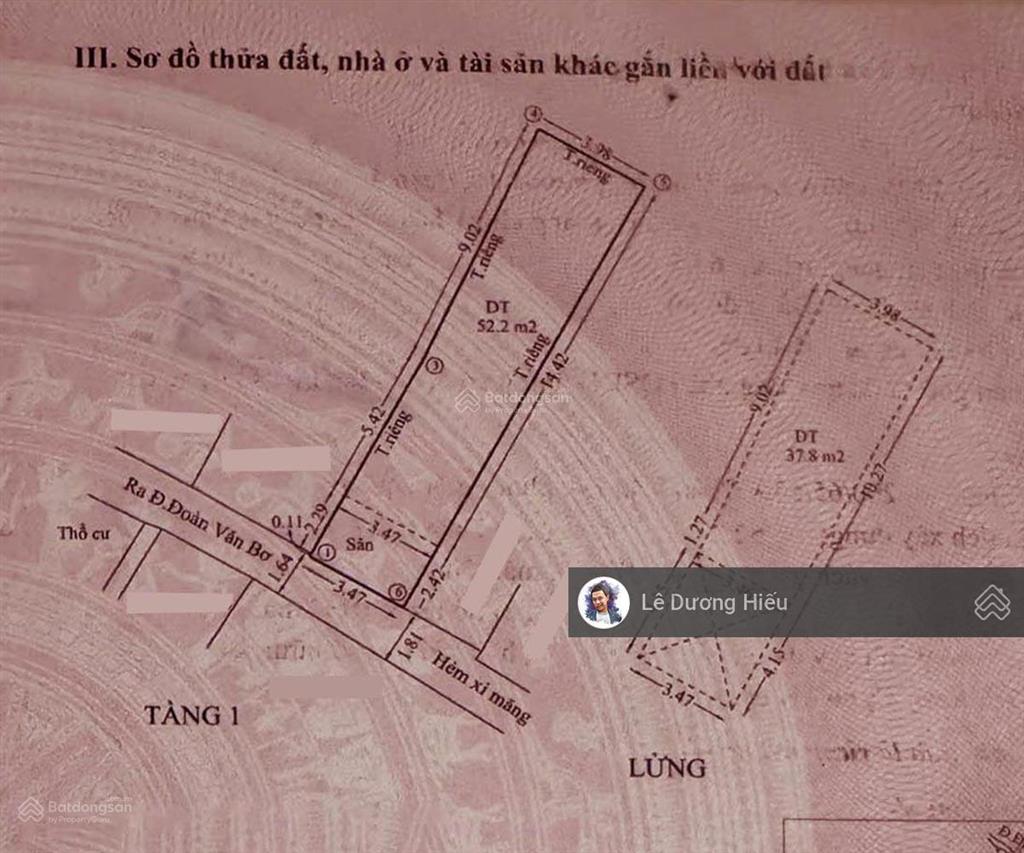 Nhỉnh 4 tỷ. bán nhà đoàn văn bơ 61m2. 3,5mx18m (nở hậu) 2 tầng. hoàn công đủ. hàng xóm quận 1