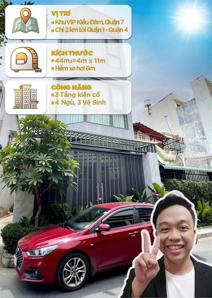 Bán nhà hẻm xe hơi 6m. 43m2. ngang khủng 4m. 4 phòng ngủ. về q1 chỉ 2km. bank hỗ trợ 80% giá trị