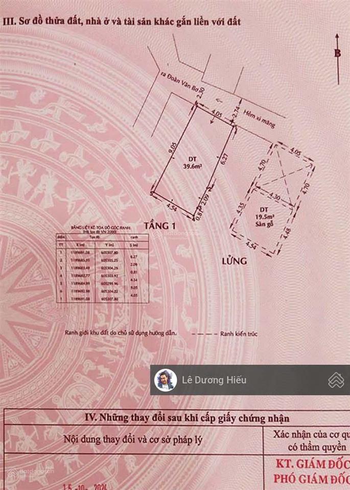 Nhà 2 tầng. diện tích 40m2. ngang 4,1m (vuông vắn). hẻm 3m. sổ hoàn công đủ. chỉ 2,5km tới quận 1