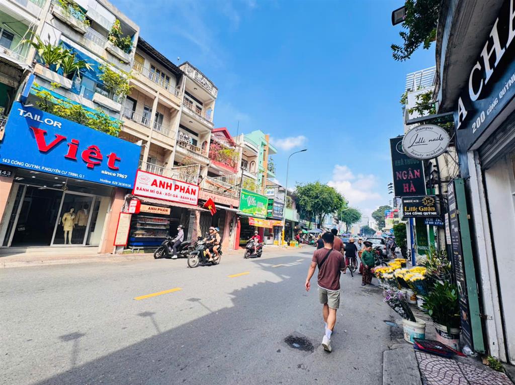 QUẬN 1: BÁN NHÀ 4 TẦNG MẶT TIỀN CỐNG QUỲNH, P.CẦU ÔNG LÃNH- DT 4M*23M SH VUÔNG ĐẸP- NGAY