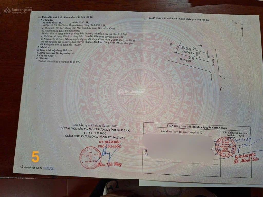 Bán đất phú xuân krông năng, đắk lắk
diện tích 175m có 60m đất ở
đường đất, vị trí