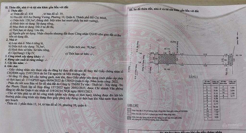 140tr trên m2  mặt tiền 410 an dương vương p10, q6  127m², hoa hồng 3%