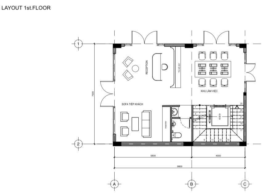 Cho thuê văn phòng, đã đầy đủ nội thất