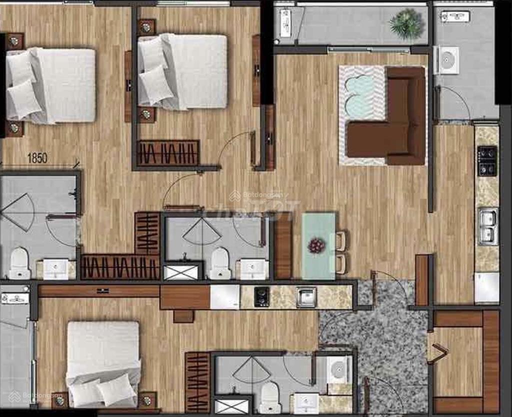 Bán căn akari vip 121m2 3pn, 3wc, tầng cao, giá 6,5 tỷ